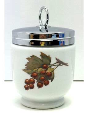 Vtg Royal Worcester England Evesham Egg Coddler Classy Breakfast 4"H Like New!